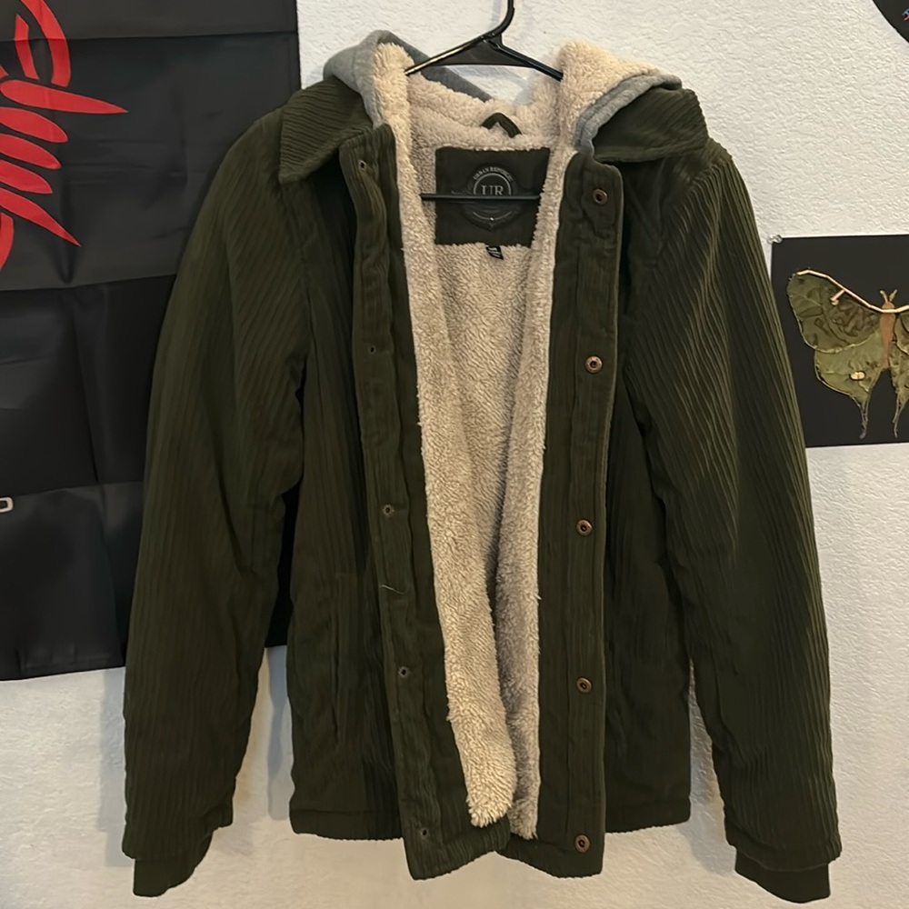 olive green sherpa jacket